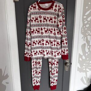 Hanna Andersson Red and White Reindeer Pajama Set